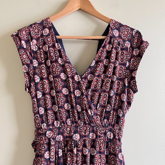 Daniel Rainn Double V Faux Wrap Dress Surplice Neck Belted Womens Size M - Picture 4 of 9